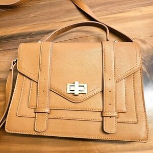 Forever 21 Faux Leather Satchel Messenger Crossbody Bag